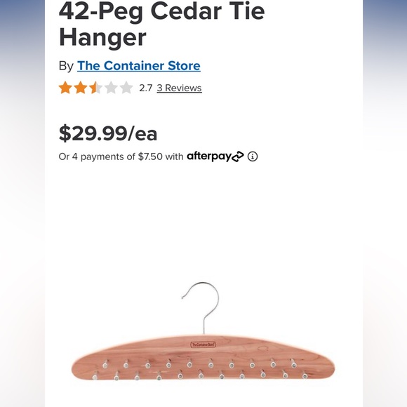 Container Store 42-Peg Cedar Tie Hanger - Picture 2 of 9